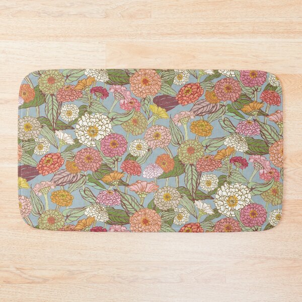Item preview, Zinnia Bliss (pink/olive/stormy blue)  designed and sold by Esther  Fallon Lau.