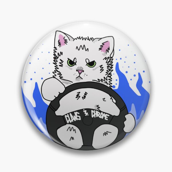 Item preview, Flaming White Kitty designed and sold by claws&chrome.