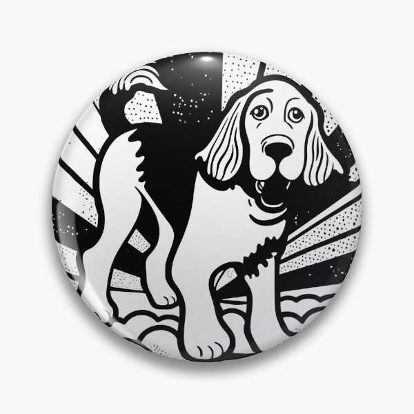 Item preview, Black and White Rainbow Burst Comic Dog designed and sold by Leah Jockel.