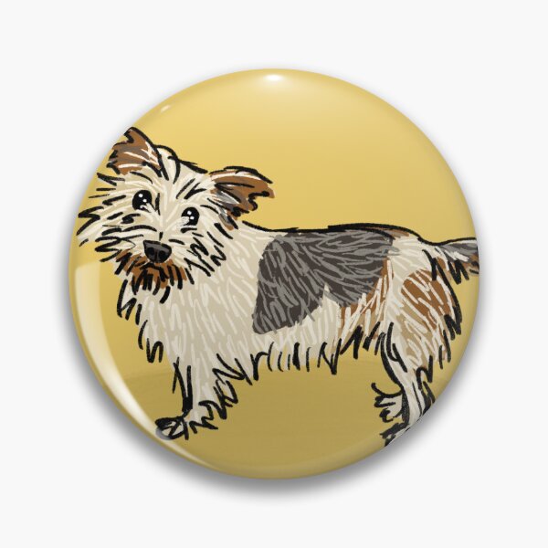 Item preview, Cute puppy illustration on yellow background art print designed and sold by Haileylioness.