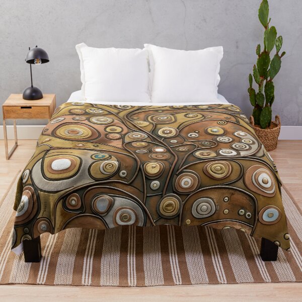 Item preview, Abstract Flowers in White and Gold designed and sold by Vicky Brago-Mitchell®.