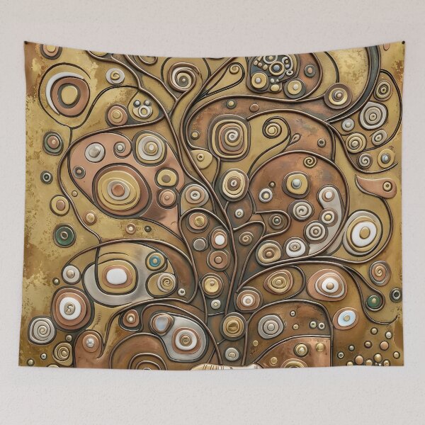 Item preview, Abstract Flowers in White and Gold designed and sold by Vicky Brago-Mitchell®.
