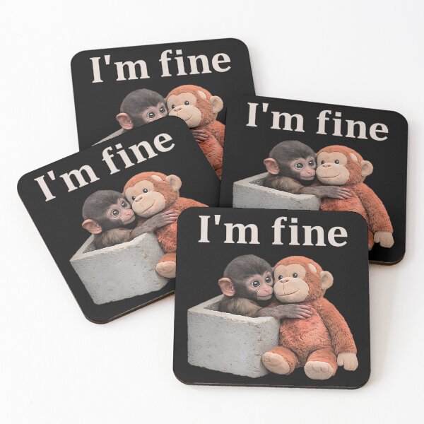 Item preview, Sad Monkey Punch with an Orange Toy I'm Fine designed and sold by BousinilyArt.