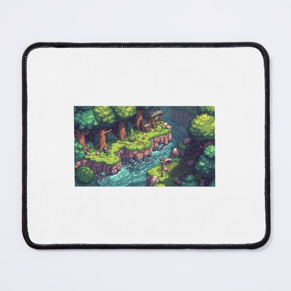 Item preview, Greenwood Cliffside Pixel Art designed and sold by roninlabstudio.