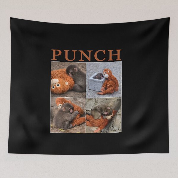 Item preview, Punch Cute Monkey and Plush Toy Collage designed and sold by HUTEND.