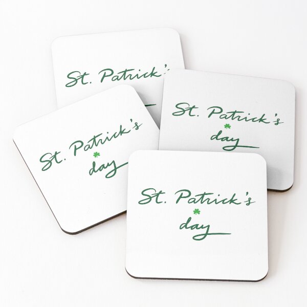 Item preview, St. Patrick’s Day Script Typography with Shamrock – Minimal Green Irish Design designed and sold by FestivityFinds.