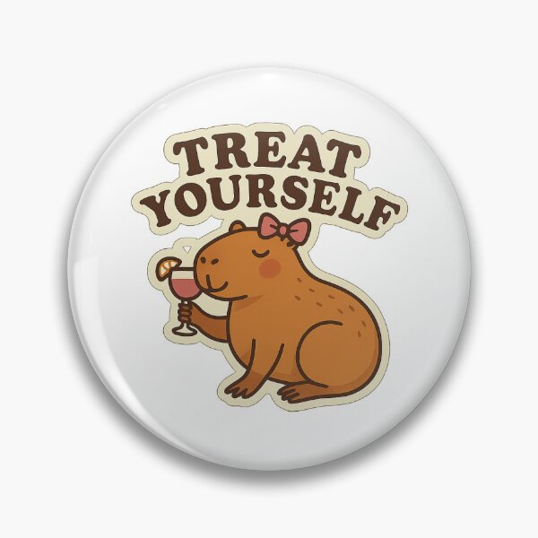 Item preview, Girly Capybara "Treat Yourself"  designed and sold by peculiarlime.