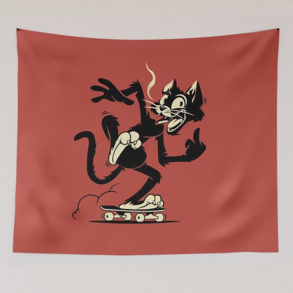 Item preview, Black Cat Flipping a Bird designed and sold by MorningFive.