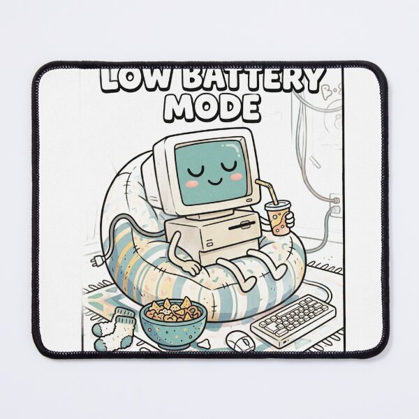 Item preview, Low Battery Mode Retro Cute Computer Funny Graphic T-Shirt designed and sold by Stickersdevelop.