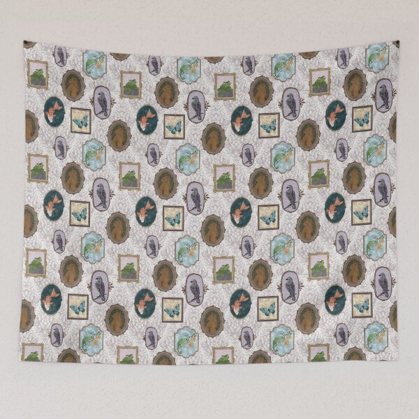 Item preview, Vintage Menagerie Framed Animal Damask Pattern designed and sold by Seamlessly Buffalo.