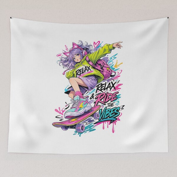 Item preview, Anime Skate Girl, Skateboarding Girl, Skate, Sk8 designed and sold by Skateboard-Art.