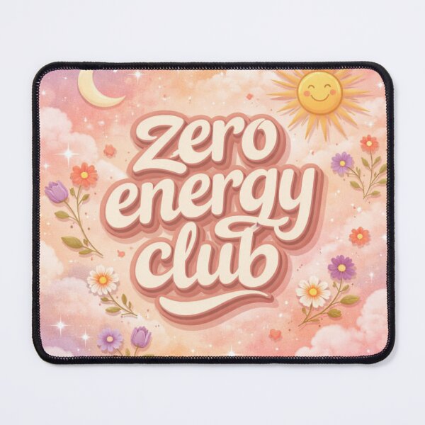 Item preview, Zero Energy Club Aesthetic Pastel Design – Cute Lazy Mood Quote Illustration designed and sold by Sanika arts .