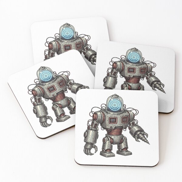 Item preview,  Retro Steampunk Worker Robot with Drill Arm - Vintage Sci-Fi Art designed and sold by Dzblack.