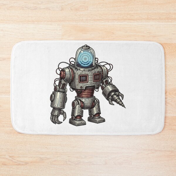 Item preview,  Retro Steampunk Worker Robot with Drill Arm - Vintage Sci-Fi Art designed and sold by Dzblack.