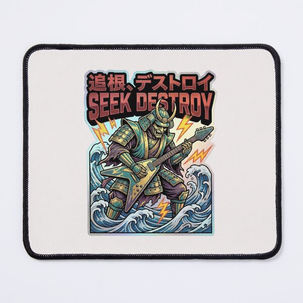 Item preview, Seek Destroy Ukiyo-e Samurai & Flying V Guitar Metal Bootleg Tee designed and sold by benjyjump.