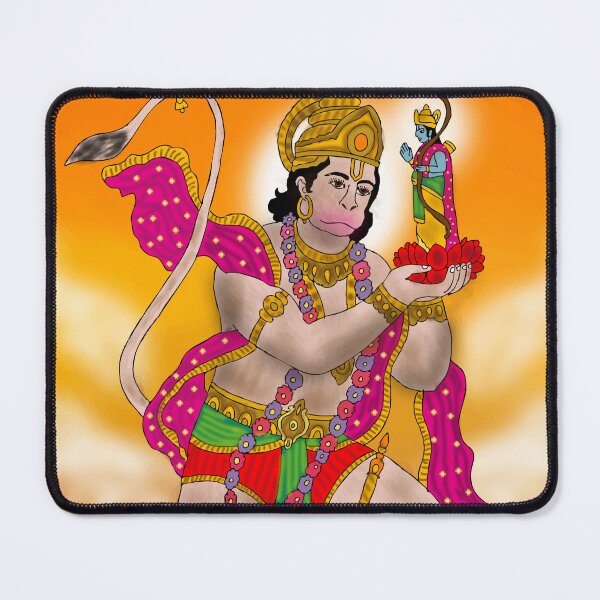 Item preview, Lord Hanuman Powerful Devotional Artwork – Hindu Mythology Art designed and sold by Harshit_Digital_Arts.