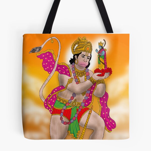 Item preview, Lord Hanuman Powerful Devotional Artwork – Hindu Mythology Art designed and sold by Harshit_Digital_Arts.
