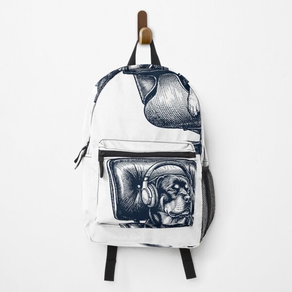 Item preview, Vintage Rottweiler with Headphones Mid Century Dog Lover designed and sold by DoodleTortle.