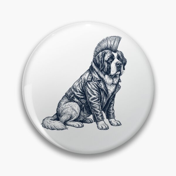 Item preview, Vintage Saint Bernard Punk Mowhawk Dog Mom Dad designed and sold by DoodleTortle.