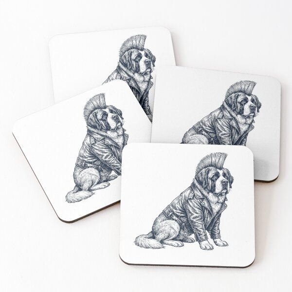 Item preview, Vintage Saint Bernard Punk Mowhawk Dog Mom Dad designed and sold by DoodleTortle.