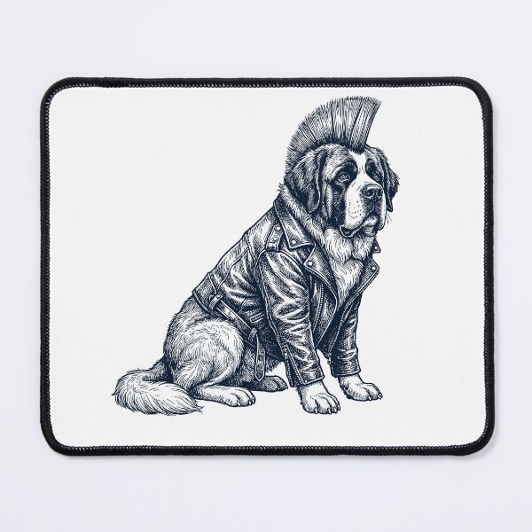 Item preview, Vintage Saint Bernard Punk Mowhawk Dog Mom Dad designed and sold by DoodleTortle.