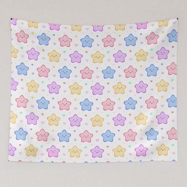 Item preview, Kawaii Stars Pattern Smiling Face designed and sold by Arte Cartoon From TagTeam Group.