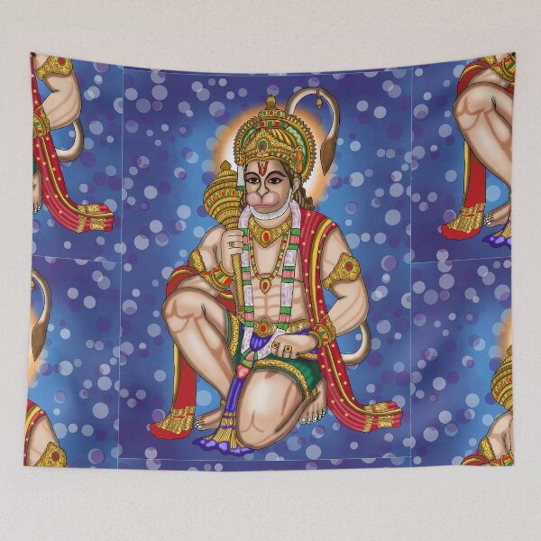 Item preview, Hanuman Ji Spiritual Illustration – Divine Strength Art Design designed and sold by Harshit_Digital_Arts.