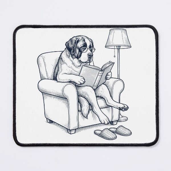 Item preview, Vintage Saint Bernard Read Book Dog Mom Dad designed and sold by DoodleTortle.