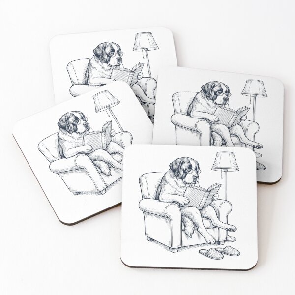 Item preview, Vintage Saint Bernard Read Book Dog Mom Dad designed and sold by DoodleTortle.