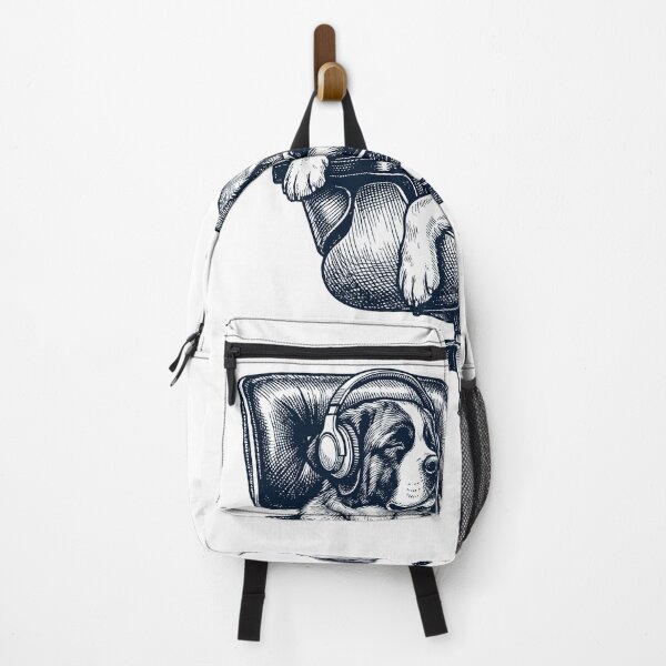 Item preview, Vintage Saint Bernard with Headphones Mid Century Dog Lover designed and sold by DoodleTortle.
