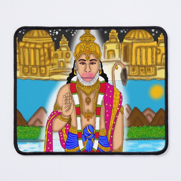 Item preview, Hanuman Mythological Art Design – Hindu Devotional Illustration designed and sold by Harshit_Digital_Arts.