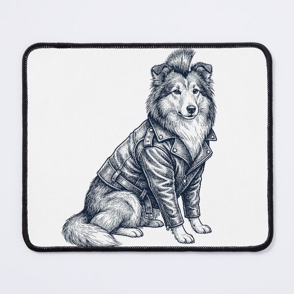Item preview, Vintage Shetland Sheepdog Punk Mowhawk Dog Mom Dad designed and sold by DoodleTortle.