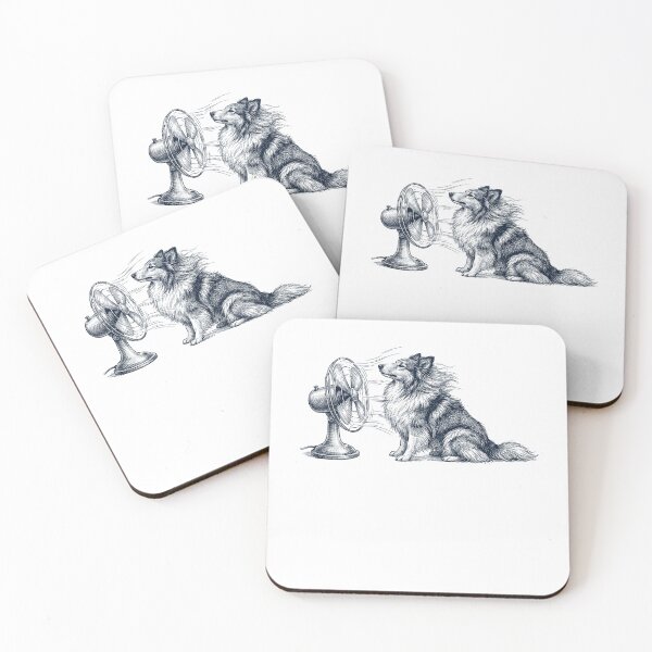 Item preview, Vintage Shetland Sheepdog With Fan Dog Mom Dad designed and sold by DoodleTortle.
