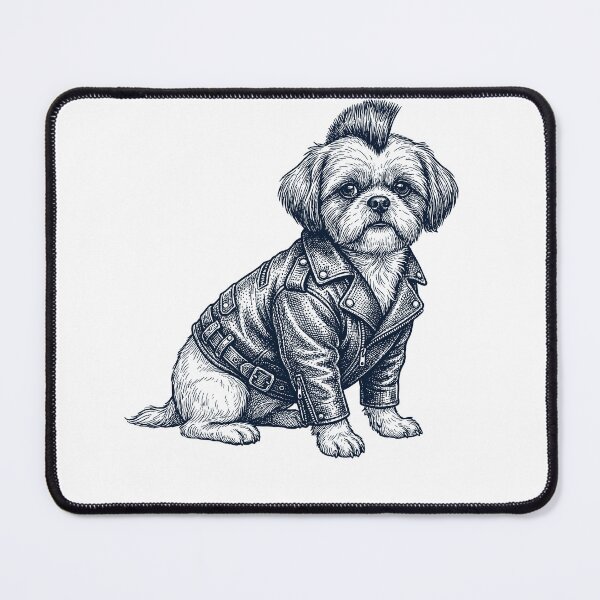 Item preview, Vintage Shih Tzu Punk Mowhawk Dog Mom Dad designed and sold by DoodleTortle.