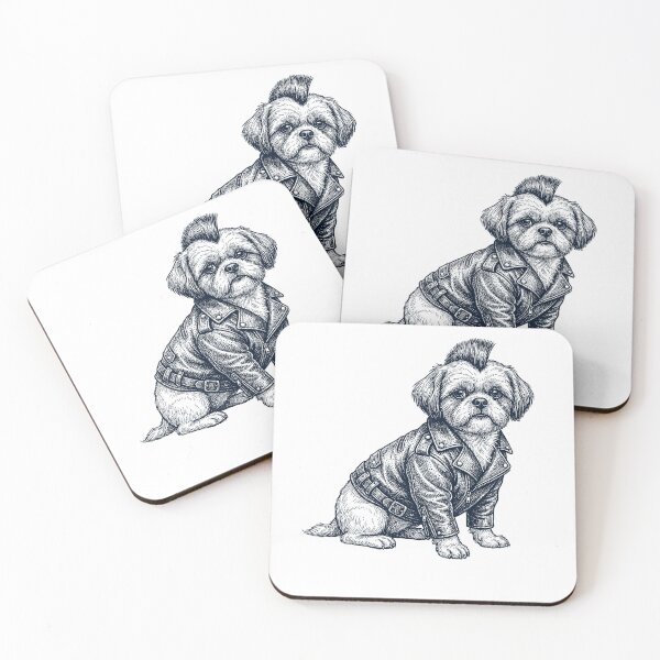 Item preview, Vintage Shih Tzu Punk Mowhawk Dog Mom Dad designed and sold by DoodleTortle.