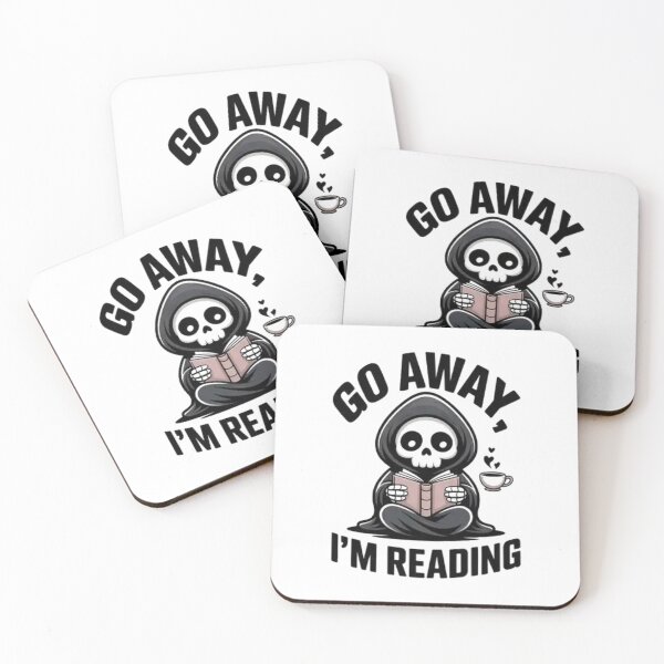 Item preview, Go Away I'm Reading - Funny Cute Grim Reaper Book Lover Art designed and sold by Mr-wow.