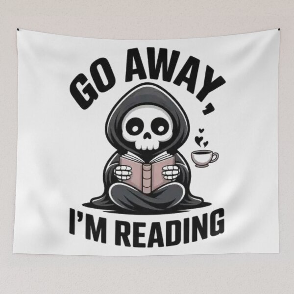 Item preview, Go Away I'm Reading - Funny Cute Grim Reaper Book Lover Art designed and sold by Mr-wow.