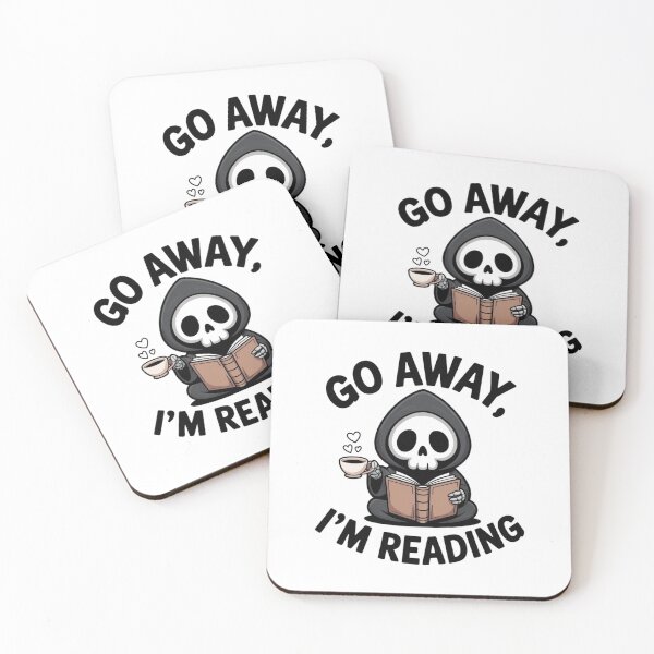 Item preview, Spooky Cute Reaper Reading Book - Introvert Bookworm Coffee designed and sold by Mr-wow.