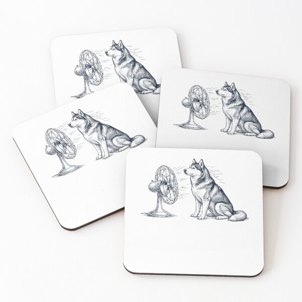 Item preview, Vintage Siberian Husky With Fan Dog Mom Dad designed and sold by DoodleTortle.