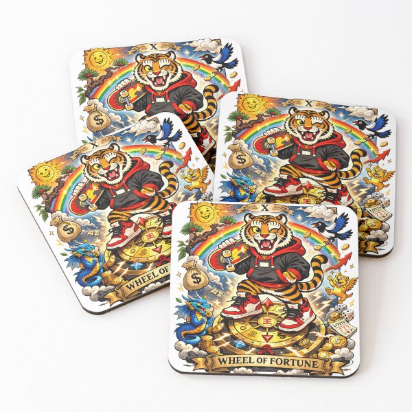 Item preview, Hip Bum – Wheel of Fortune Tarot | Modern Korean Minhwa Tiger Street Art Illustration designed and sold by DimensionV Studio.