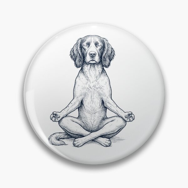 Item preview, Vintage Small Munsterlander Pointer Yoga Lotus Meditation Dog Lover designed and sold by DoodleTortle.