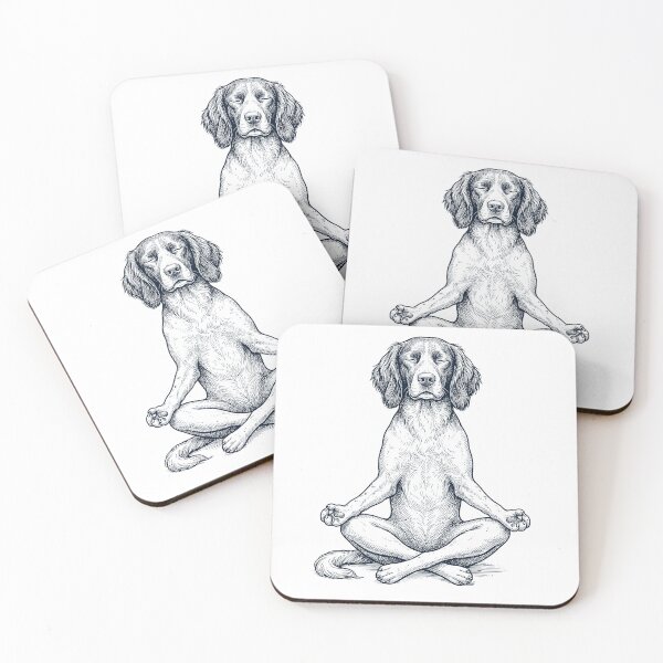 Item preview, Vintage Small Munsterlander Pointer Yoga Lotus Meditation Dog Lover designed and sold by DoodleTortle.