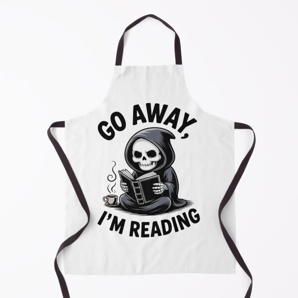 Item preview, Cozy Grim Reaper Book Lover - Go Away I'm Reading Sticker designed and sold by Mr-wow.