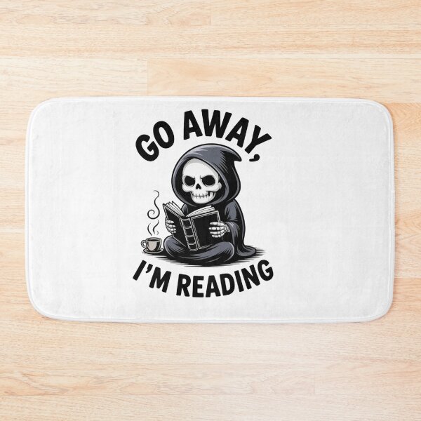 Item preview, Cozy Grim Reaper Book Lover - Go Away I'm Reading Sticker designed and sold by Mr-wow.