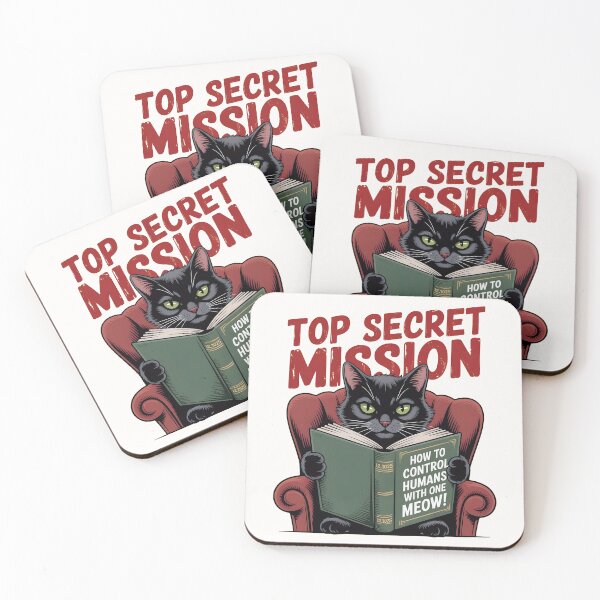 Item preview, Funny Black Cat Top Secret Mission Control Humans designed and sold by IvoryArtDesign.