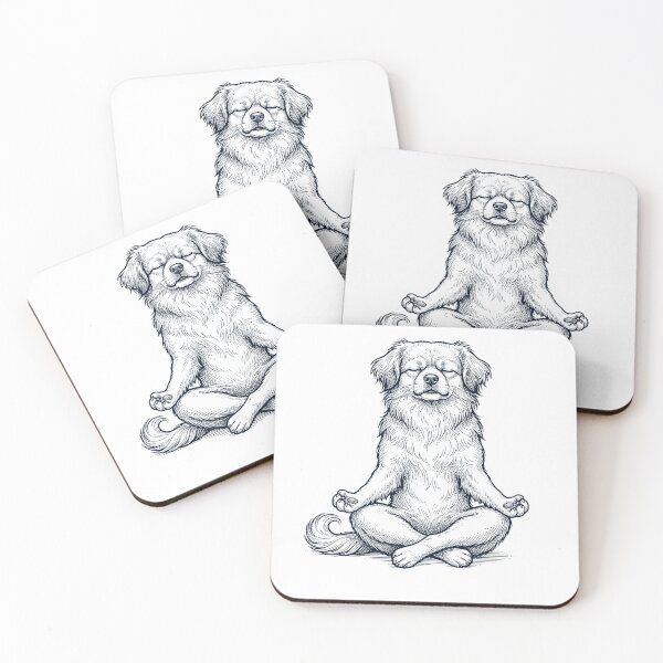 Item preview, Vintage Tibetan Spaniel Yoga Lotus Meditation Dog Lover designed and sold by DoodleTortle.