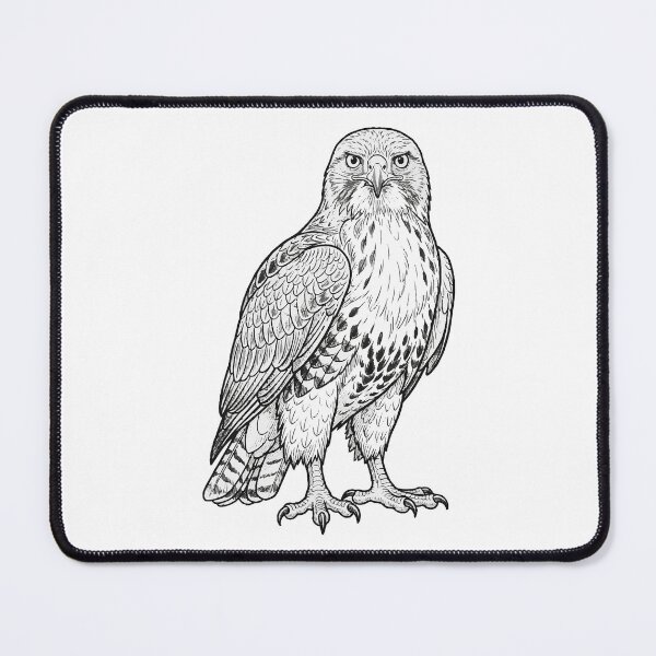 Item preview, Majestic Red-tailed Hawk – Wildlife Line Drawing designed and sold by furrydrool.