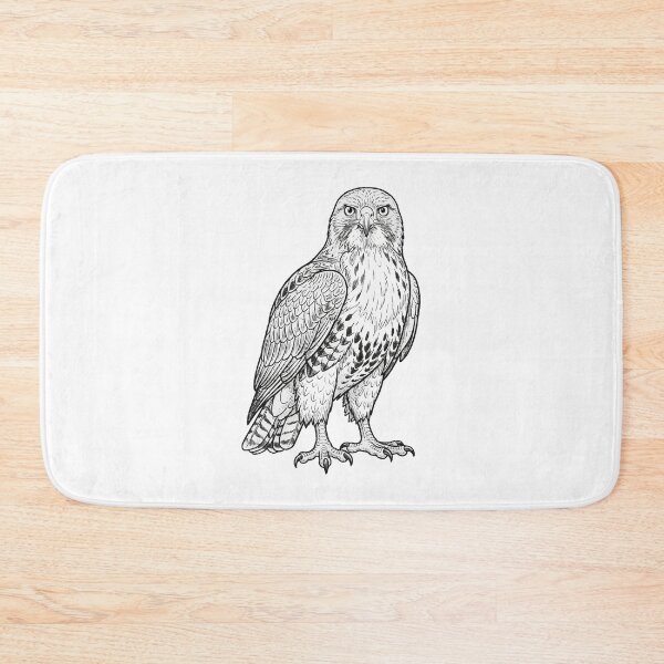 Item preview, Majestic Red-tailed Hawk – Wildlife Line Drawing designed and sold by furrydrool.
