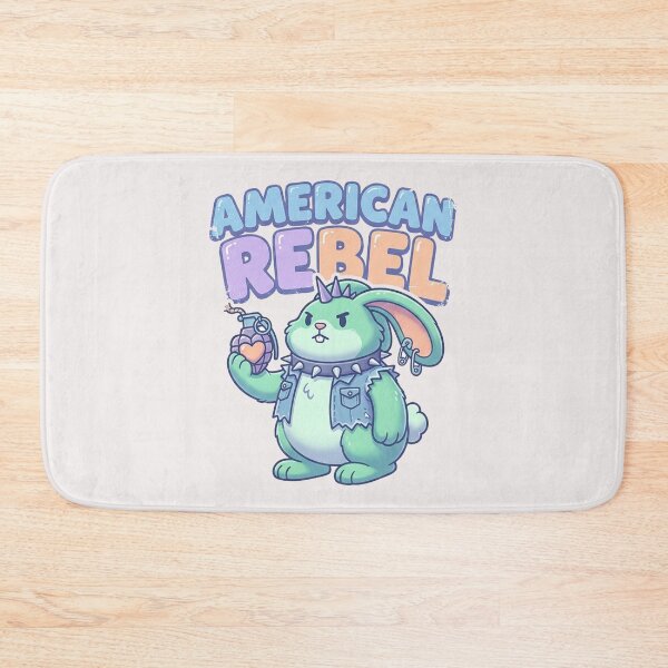Item preview, "American Rebel" Cute 3D Punk Rock Bunny & Heart Grenade Tee designed and sold by benjyjump.