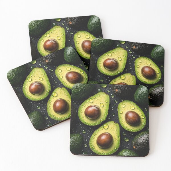 Item preview, Fresh Avocado Halves – Glossy Green Fruit Kitchen Art designed and sold by Kaleidoscope Print.